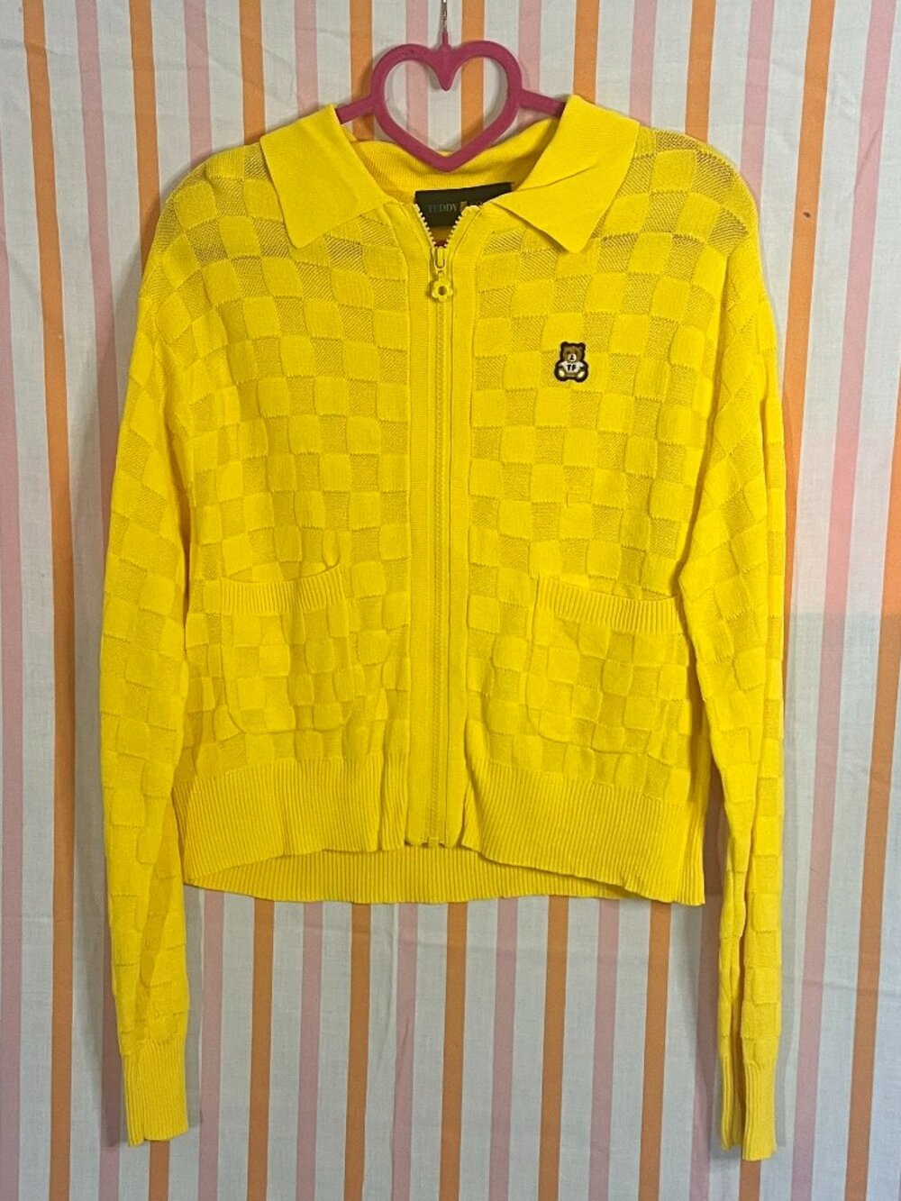 Teddy Fresh Yellow Checker Cardigan